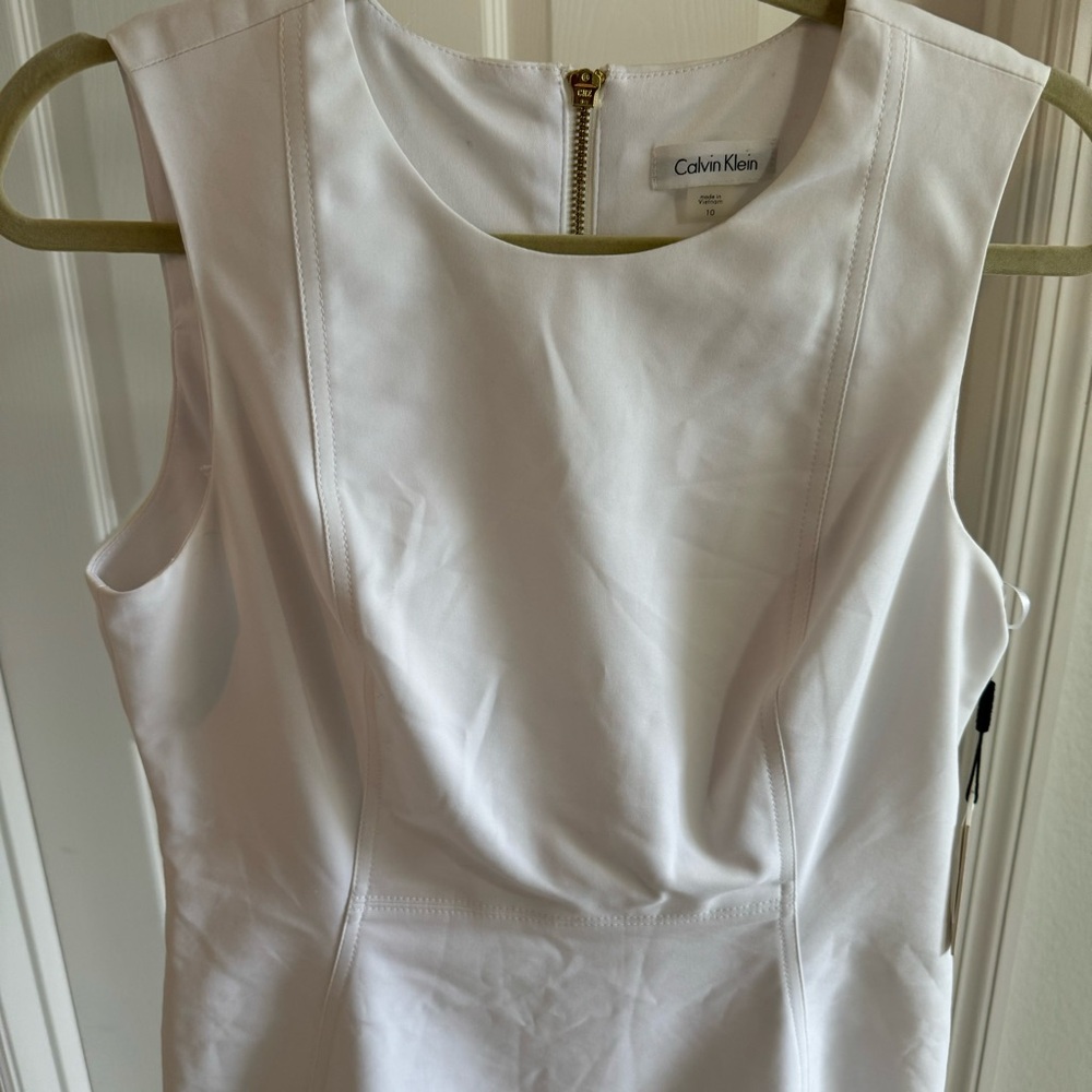 NWT Calvin Klein Classic White Midi Dress - Picture 4 of 5